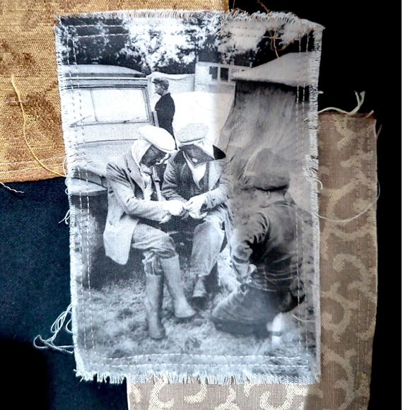 ABEJA STUDIOS ONE of a KIND Oversized Patchwork Button Down Shirt LARGE - Picture 4 of 7